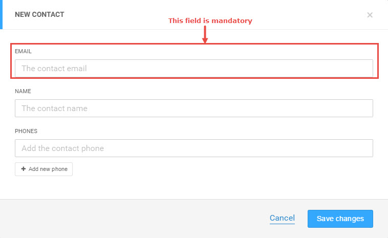 Creating a new contact manually in Route
