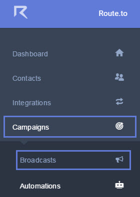 The Broadcasts option in Route