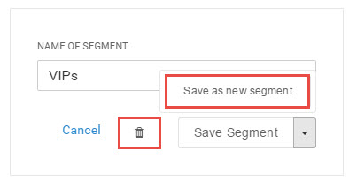 Save as and delete segment
